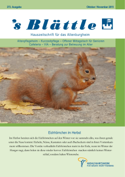 Hauszeitschrift für das Altenburgheim Eichhörnchen im Herbst