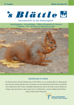 Hauszeitschrift f&uuml;r das Altenburgheim Eichh&ouml;rnchen im Herbst