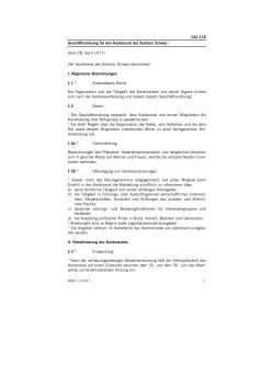 Geschäftsordnung für den Kantonsrat des Kantons Schwyz