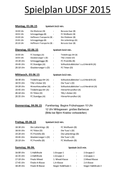 Spielplan UDSF 2015