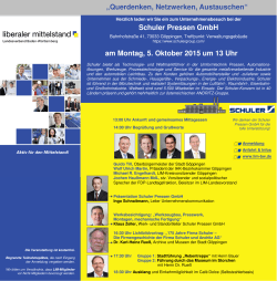 Schuler Pressen GmbH am Montag, 5. Oktober 2015 um 13 Uhr