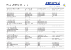 Maschinenliste PDF