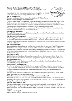 Info Anmeldung Junior-Retter-Camp 2015