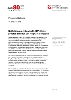 Pressemitteilung Notfallübung „Lilienthal 2015“: Retter probten