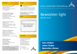 Newsletter light - Jesus Gemeinde Schramberg eV