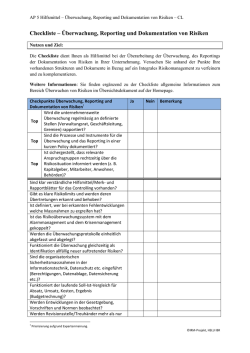Checkliste – Überwachung, Reporting und Dokumentation von