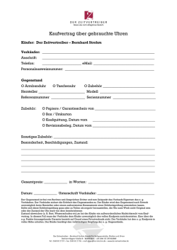 Kaufvertrag über gebrauchte Uhren