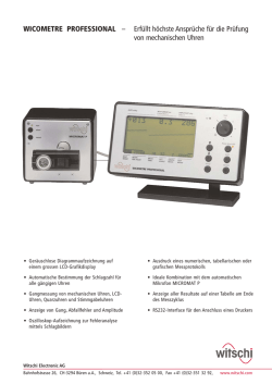 WICOMETRE PROFESSIONAL - bei Witschi Electronic
