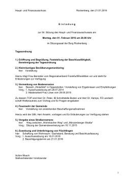 Haupt- und Finanzausschuss Rockenberg, den 21.01.2016 E