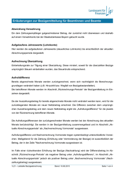 Erl&auml;uterungen zur Bez&uuml;gemitteilung f&uuml;r Beamtinnen und Beamte