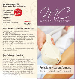 Preisliste Haarentfernung - Medical Cosmetics Osterhofen