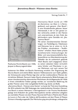 Jheronimus Bosch &ndash; Visionen eines Genies