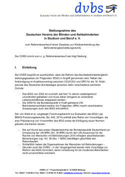 Stellungnahme (vom 3.12.2015) des Deutschen Vereins der Blinden