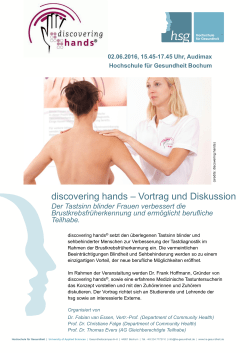 discovering hands &ndash; Vortrag und Diskussion