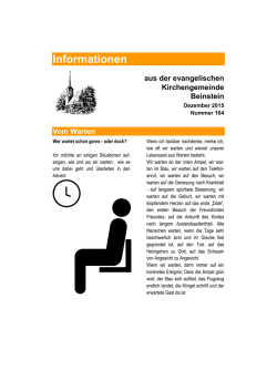 Informationen - Evangelische Kirchengemeinde Beinstein