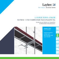 LAYHER WDVS-AnkER AufbAu- unD VERWEnDungSAnLEitung
