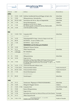 Jahresplanung 2016 - Alterszentrum Hofmatt Weggis