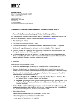Informationen zur Abteilungs- und