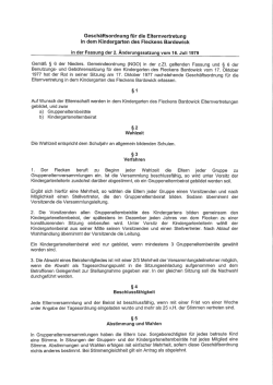 Gsch&auml;ftsordnung f&uuml;r die Elternvertretung im Kindergarten in der