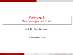 Vorlesung 7: Marktversagen und Staat