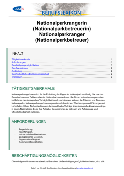 NationalparkrangerIn (NationalparkbetreuerIn)