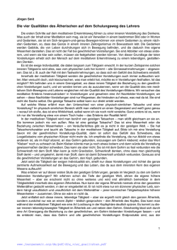 Die vier Qualit&auml;ten des &Auml;therischen auf dem Schulungsweg des