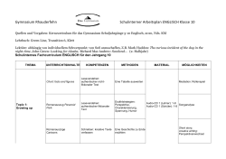 Klasse 10 Schulinternes Curriculum Eng