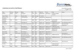 Installateurverzeichnis Gas/Wasser - Bonn