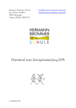 Elternbrief zum Schuljahresanfang 2015 - Hermann-Brommer