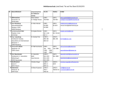 Infektionsschutz Liste Email, Tel und Fax Stand 03.09.2015 2 3 4 5 6