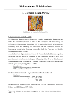 II. Gottfried Benn: Morgue - Literaturwissenschaft Online
