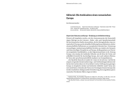 Editorial: Die Ambivalenz eines romanischen Europa