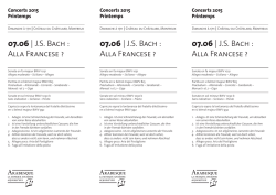 07.06 | J.S. Bach : Alla Francese ? 07.06 | J.S Alla Fran
