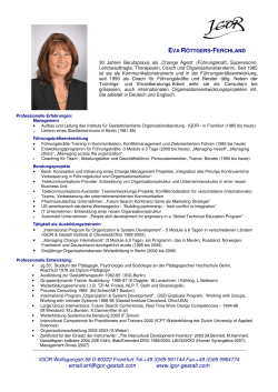 CV von Eva Röttgers-Ferchland