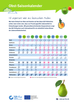 Infomaterial Saisonkalender f&uuml;r Obst und Gem&uuml;se - QS-live
