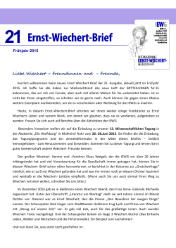 Brief Nr. 21 - Internationalen Ernst-Wiechert
