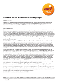 ENTEGA Smart Home Produktbedingungen