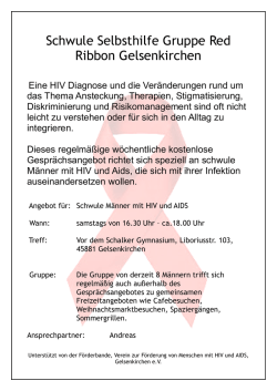 Flyer Schwule Red Ribbon Selbsthilfegruppe