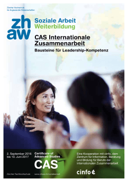 Soziale Arbeit Weiterbildung CAS Internationale Zusammenarbeit