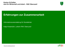 Erfahrungen zur Zusammenarbeit - Amt für Wirtschaft und Arbeit