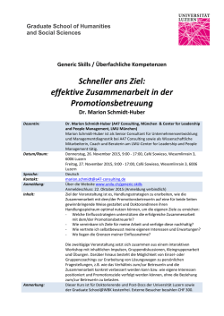 effektive Zusammenarbeit in der Promotionsbetreuung