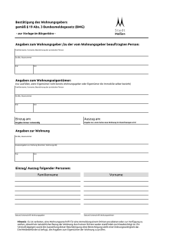 Best&auml;tigung des Wohnungsgebers gem&auml;&szlig; &sect; 19 Abs. 3
