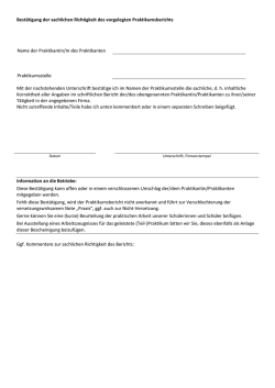 Praktikumsbericht - Best&auml;tigung der sachlichen Richtigkeit (Betriebe)