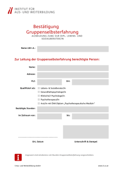 Bestätigung Gruppenselbsterfahrung - il Institut für Aus