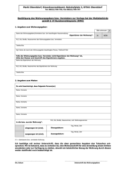 Bestätigung des Wohnungsgebers