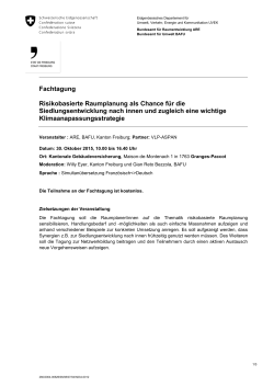 Fachtagung Risikobasierte Raumplanung als Chance - vlp