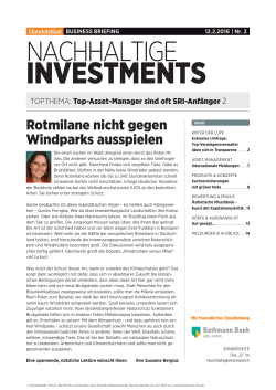 Nachhaltige Investments 02/2016