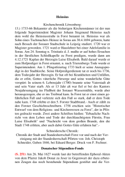 Heinsius Kirchenchronik Löwenberg: 13.) 1733