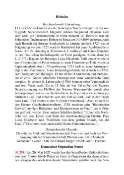 Heinsius Kirchenchronik L&ouml;wenberg: 13.) 1733