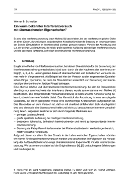 Ein kaum bekannter Interferenzversuch mit